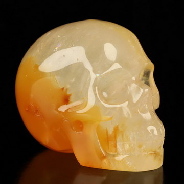 2.0" Carnelian Hand Carved Crystal Skull, Realistic, Crystal Healing