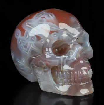 Gemstone 2.0" Mozambique Agate Hand Carved Crystal Skull, Realistic, Crystal Healing