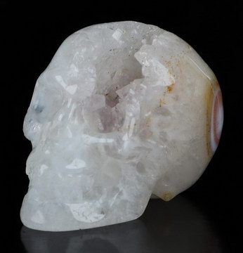 1.9" Agate Geode Hand Carved Crystal Skull, Realistic, Crystal Healing