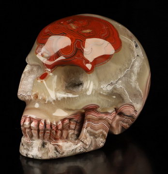 Gemstone 2.0" Red Crazy Lace Agate Hand Carved Crystal Skull, Realistic, Crystal Healing
