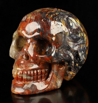 Gemstone 2.0" Red Crazy Lace Agate Hand Carved Crystal Skull, Realistic, Crystal Healing