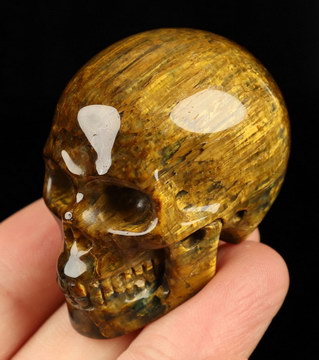 2.0" New Pietersite Hand Carved Crystal Skull, Realistic, Crystal Healing