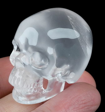 1.5" Milky Quartz Hand Carved Crystal Skull, Super Realistic, Crystal Healing
