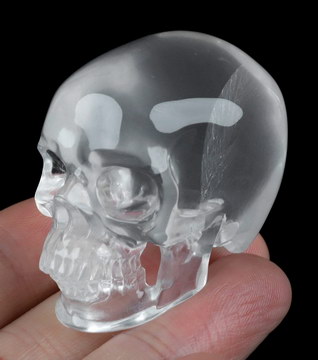 1.9" Milky Quartz Hand Carved Crystal Skull, Realistic, Crystal Healing
