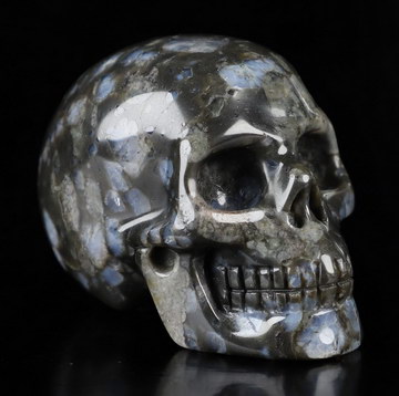 2.0" Que Sera Stone Llanite Hand Carved Crystal Skull, Realistic, Crystal Healing