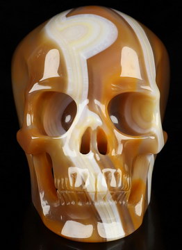 3.2" Premium Brazilian Agate Hand Carved Crystal Skull, Super Realistic, Crystal Healing 3.2" Premium Brazilian Agate Hand Carved Crystal Skull, Super Realistic, Crystal Healing
