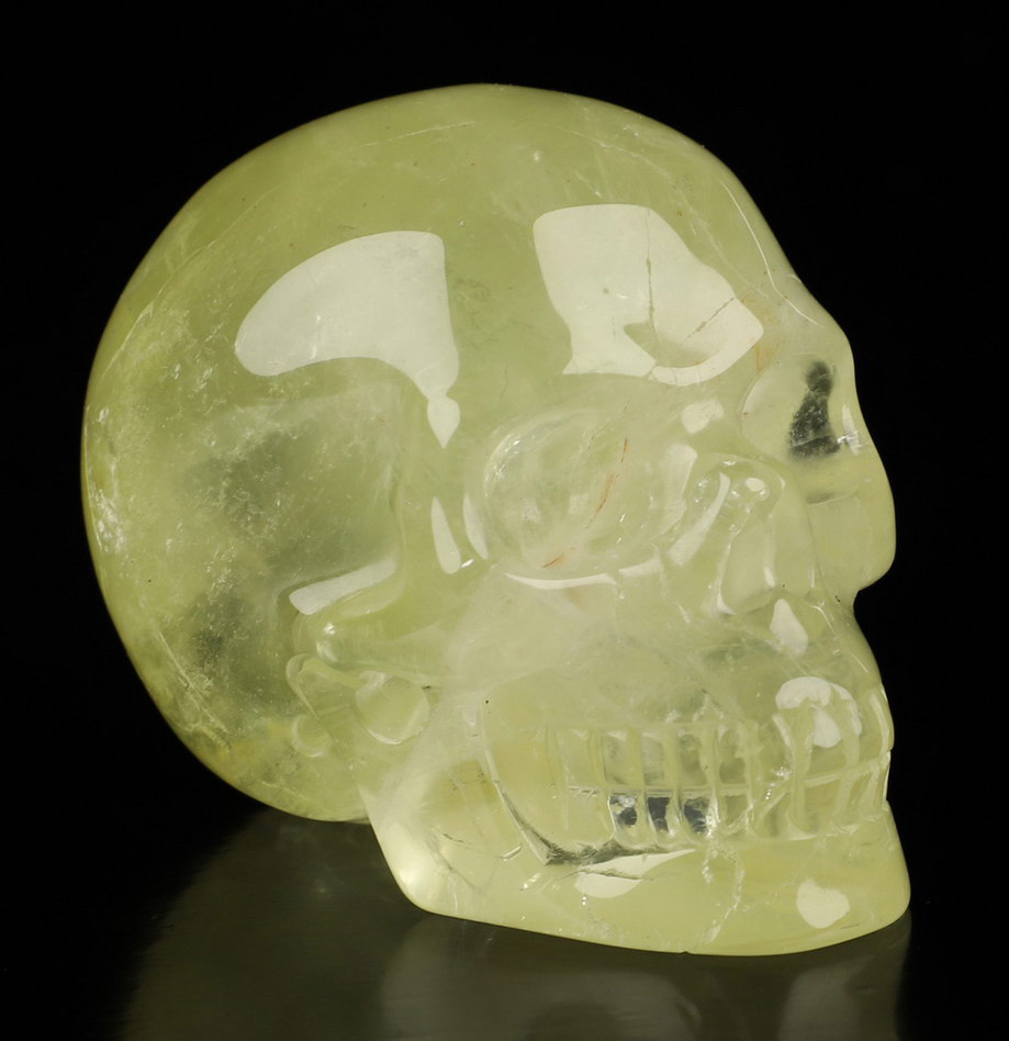 Gemstone 2.0" Citrine Hand Carved Crystal Skull, Realistic, Crystal Healing