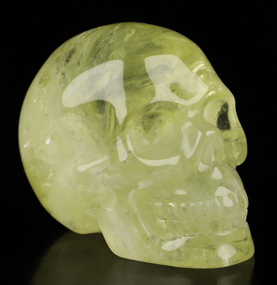 Gemstone 2.0" Citrine Hand Carved Crystal Skull, Realistic, Crystal Healing