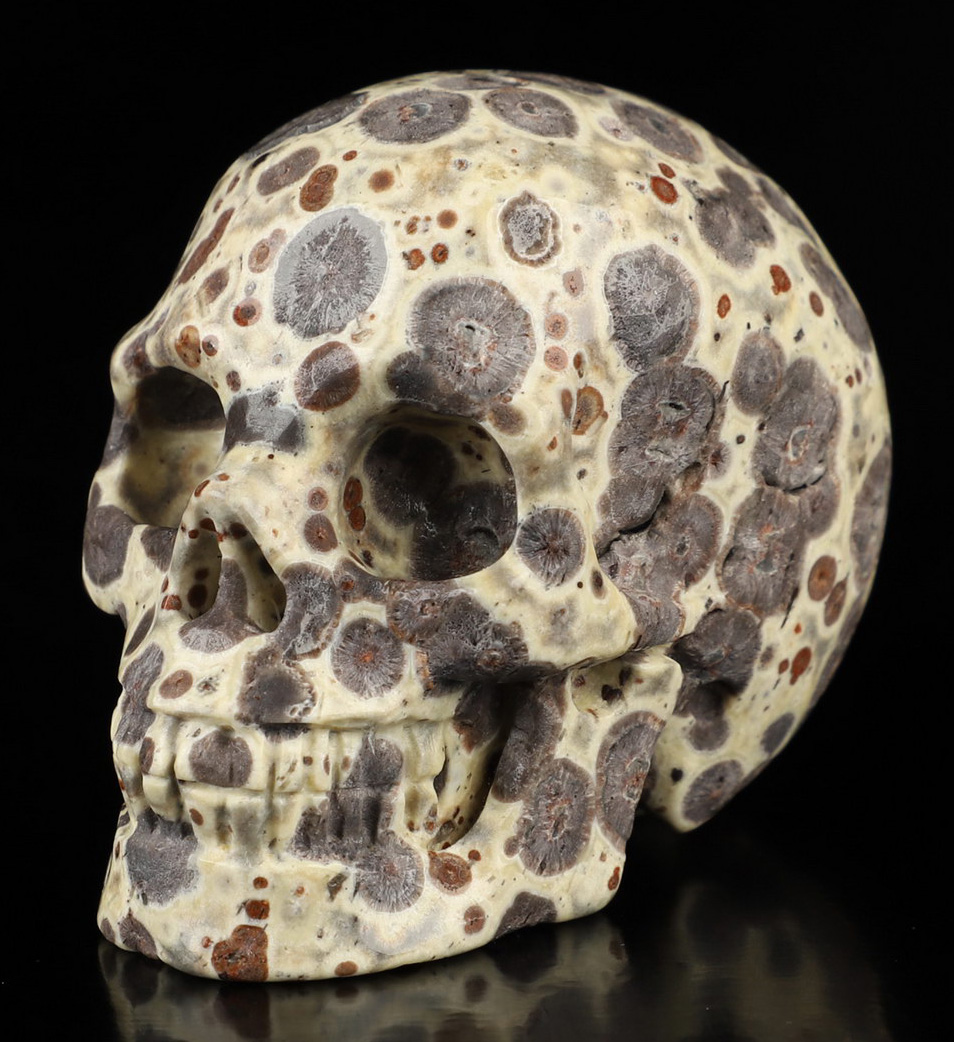 2.0" Asteroid Jasper Hand Carved Crystal Skull, Realistic, Crystal Healing