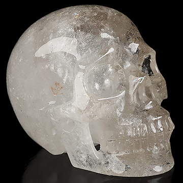 4.5" Smoky Quartz Rock Crystal Hand Carved Crystal Skull, Realistic, Crystal Healing