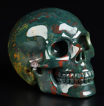 2.0" Bloodstone Hand Carved Crystal Skull, Realistic, Crystal Healing 2.0" Bloodstone Hand Carved Crystal Skull, Realistic, Crystal Healing
