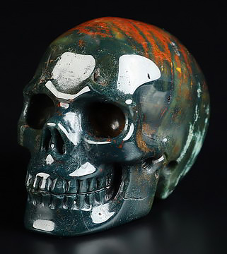 2.0" Bloodstone Hand Carved Crystal Skull, Realistic, Crystal Healing 2.0" Bloodstone Hand Carved Crystal Skull, Realistic, Crystal Healing