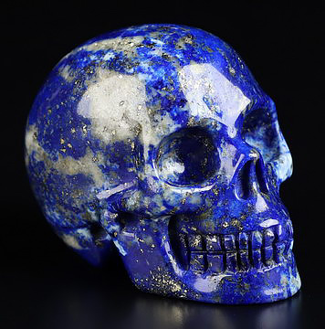Gemstone 2.0" Lapis Lazuli Hand Carved Crystal Skull, Realistic, Crystal Healing