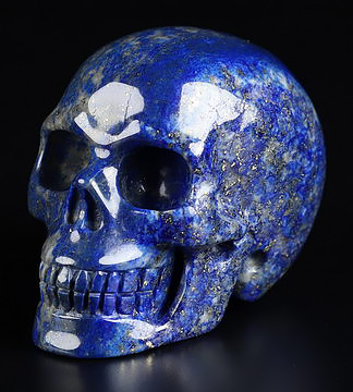 Gemstone 1.8" Lapis Lazuli Hand Carved Crystal Skull, Realistic, Crystal Healing
