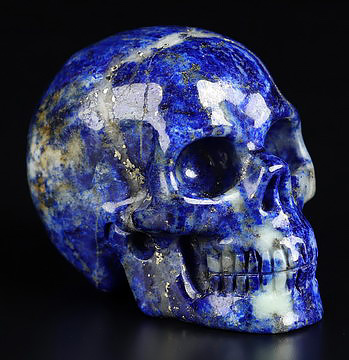 Gemstone 2.0" Lapis Lazuli Hand Carved Crystal Skull, Realistic, Crystal Healing
