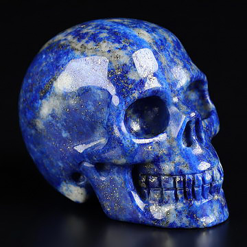 Gemstone 2.0" Lapis Lazuli Hand Carved Crystal Skull, Realistic, Crystal Healing
