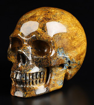 2.0" Pietersite Hand Carved Crystal Skull, Realistic, Crystal Healing