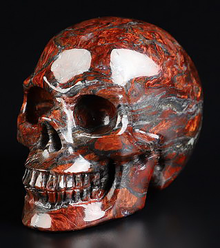 2.0" Pietersite Hand Carved Crystal Skull, Realistic, Crystal Healing