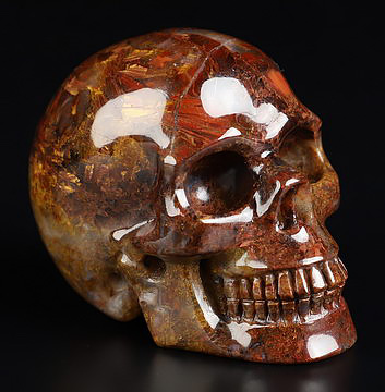 2.0" Pietersite Hand Carved Crystal Skull, Realistic, Crystal Healing