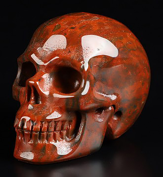 2.0" Bloodstone Hand Carved Crystal Skull, Realistic, Crystal Healing 2.0" Bloodstone Hand Carved Crystal Skull, Realistic, Crystal Healing
