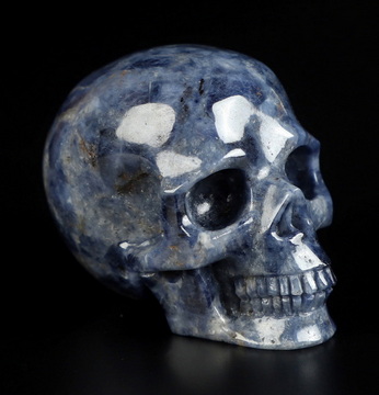 Gemstone 1.6" Sapphire Corundum Hand Carved Crystal Skull, Realistic, Crystal Healing