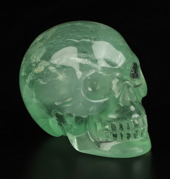 1.3" Fluorite Hand Carved Crystal Skull, Realistic, Crystal Healing