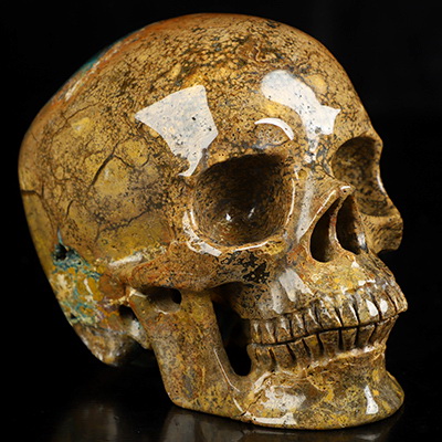 5.1" Indian Agate Hand Carved Crystal Skull, Super Realistic, Crystal Healing