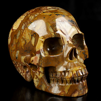 5.1" Outback Jasper Hand Carved Crystal Skull, Realistic, Crystal Healing