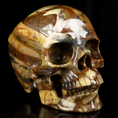 5.0" Outback Jasper Hand Carved Crystal Skull, Super Realistic, Crystal Healing
