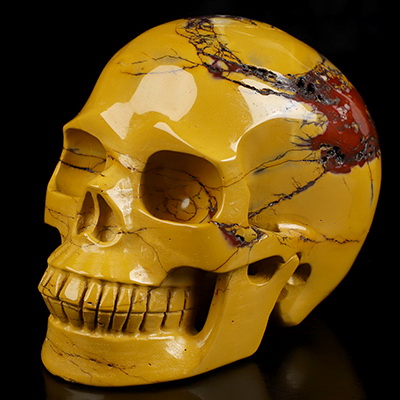 5.0" Mookaite Jasper Hand Carved Crystal Skull, Realistic, Crystal Healing
