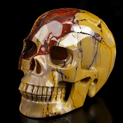 5.0" Mookaite Jasper Hand Carved Crystal Skull, Realistic, Crystal Healing