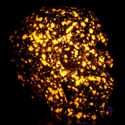 Lifesized 5.9" Yooperlites Hand Carved Crystal Skull, Super Realistic, Crystal Healing