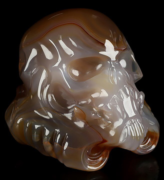 Storm Troopers - 5.0" Premium Brazilian Agate Hand Carved Crystal Skull Fine Art Sculpture, Crystal Healing