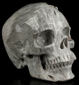 4.1" Larrice Agate Hand Carved Crystal Skull, Super Realistic, Crystal Healing