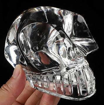 5.8" K9 Crystal Hand Carved Crystal Skull, Realistic, Crystal Healing