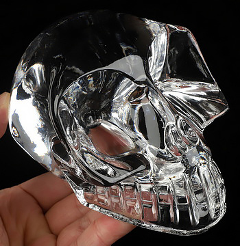 4.7" K9 Crystal Hand Carved Crystal Skull, Realistic, Crystal Healing