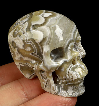 Gemstone 2.0" Red Crazy Lace Agate Hand Carved Crystal Skull, Super Realistic, Crystal Healing