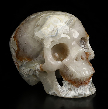 Gemstone 2.0" Red Crazy Lace Agate Hand Carved Crystal Skull, Super Realistic, Crystal Healing