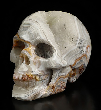 Gemstone 2.1" Red Crazy Lace Agate Hand Carved Crystal Skull, Realistic, Crystal Healing