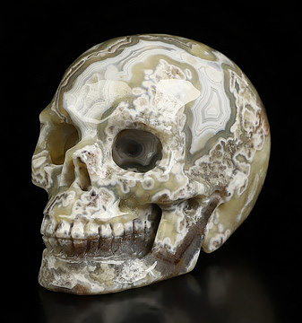 Gemstone 2.1" Red Crazy Lace Agate Hand Carved Crystal Skull, Realistic, Crystal Healing