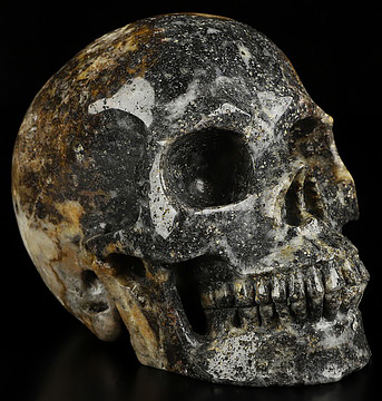 5.0" Sphalerite Hand Carved Crystal Skull, Realistic, Crystal Healing