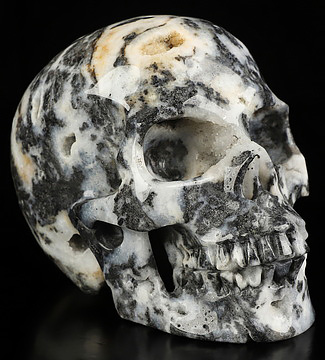 5.0" Sphalerite Hand Carved Crystal Skull, Realistic, Crystal Healing