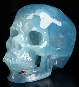 Oct 27, 2026 ACSAD (A Crystal Skull a Day) - The Shape of Silence - Gemstone 3.7" Aquamarine Hand Carved Crystal Skull, Super Realistic, Crystal Healing