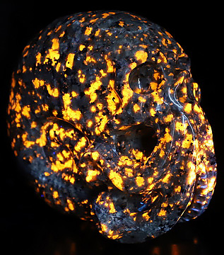 5.6" Yooperlites Hand Carved Nautiloid Cthulhu Crystal Skull Sculpture, Crystal Healing
