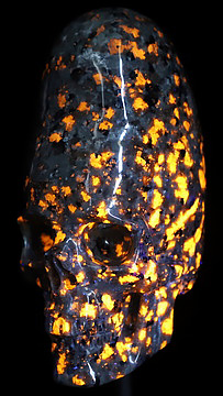 5.3" Yooperlites Hand Carved Incan Crystal Skull Sculpture With Stand, Crystal Healing