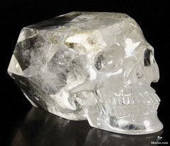 6.6" Quartz Rock Crystal Carved Crystal Skull Wand/point, Realistic, Crystal Healing