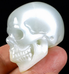FLASH 1.6" Moonstone Carved Crystal Skull, Realistic, Crystal Healing