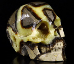 5.1" Dragon Septarian Stone Carved Crystal Skull, Realistic, Crystal Healing