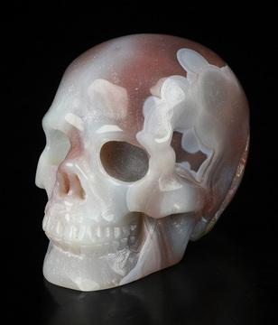 Gemstone 2.0" Mozambique Agate Carved Crystal Skull, Realistic, Crystal Healing