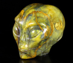 2.0" New Pietersite Carved Crystal Female Alien Skull, Crystal Healing